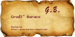 Groó Baracs névjegykártya